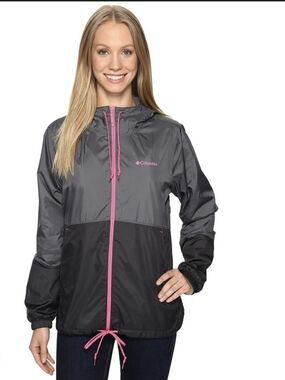 BNWT Columbia Center Ridge Fleece Lined Windbreaker Grey 1X Athleisure Outdoor